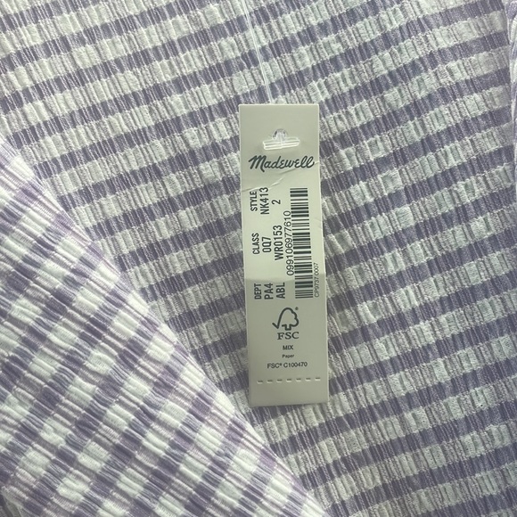 NWT Madewell WM's Kacie Mini Shirtdress in Lavender Plaid Size 2 - Picture 4 of 4